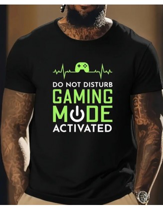 DO NOT DISTURB GAMING MODE ACTIVATED Printed T-shirt Black