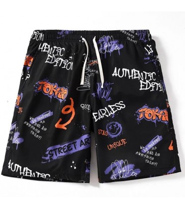 Quick drying Knee length beach shorts STREET AR print